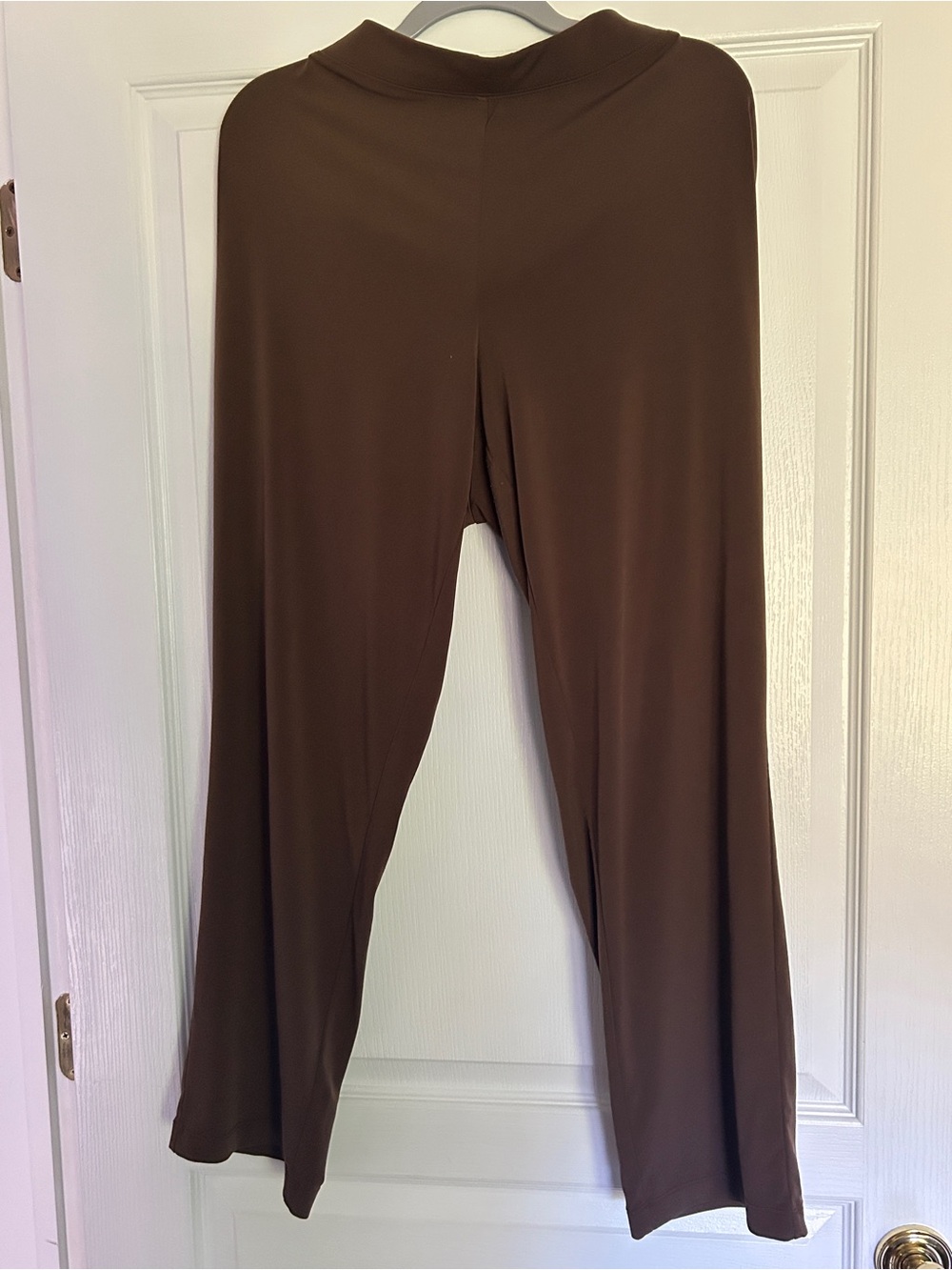 Susan Graver Chocolate Brown Wide-Leg Ponte Pull-On Pants